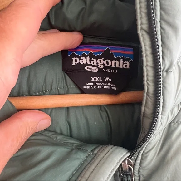 EUC Patagonia Down Sweater Puffer Jacket women’s sage green blue XXL good 4 XL - Picture 9 of 11